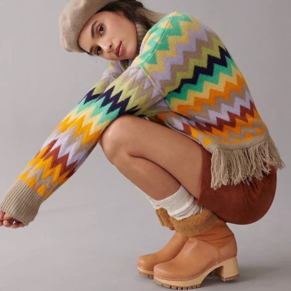 Plenty by Tracy Reese Fringed Turtleneck
Sweater Zig Zag Yellow Tan